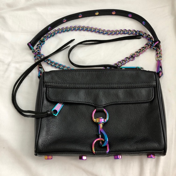 Rebecca Minkoff Handbags - EUC Rebecca Minkoff mini MAC, oil slick/Black